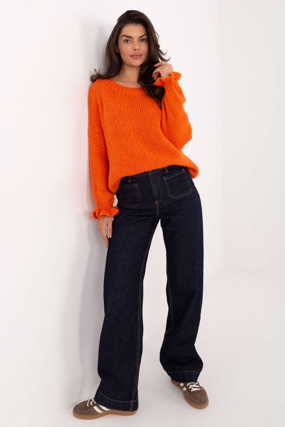 Pull femme Italy Moda Chandail Chandail — orange