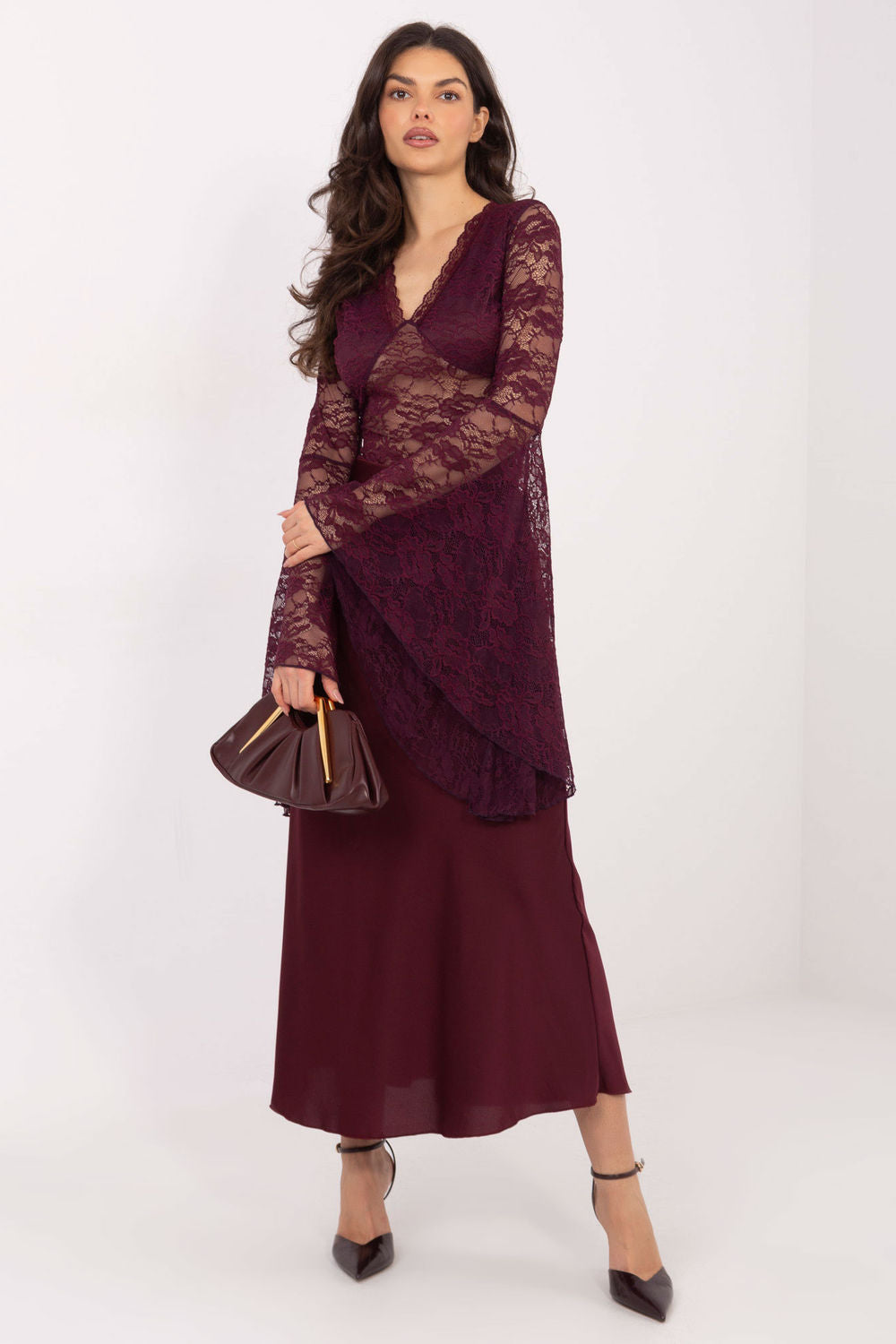 Blouse femme Factory Price En Dentelle En — rouge