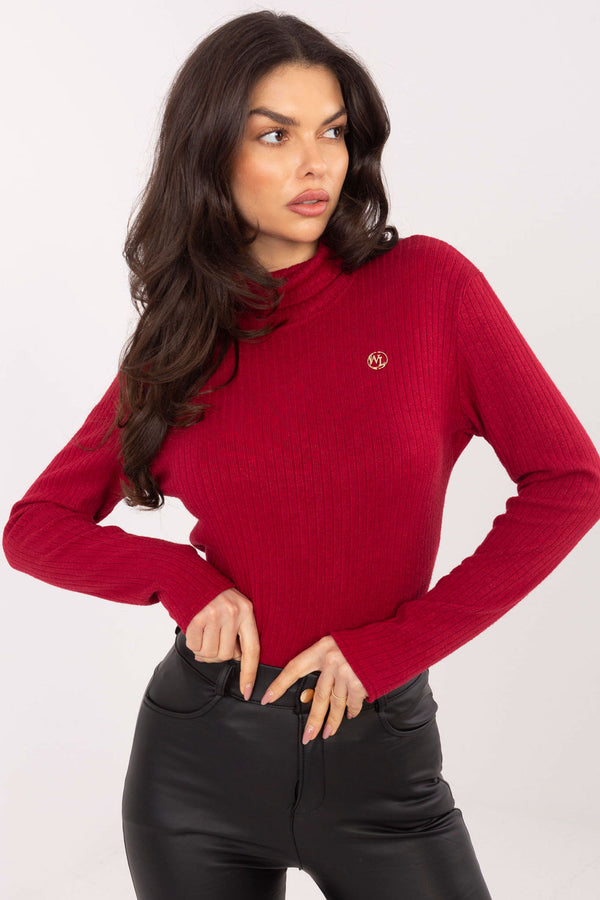 Pull femme Lakerta Col Roulé Col — rouge