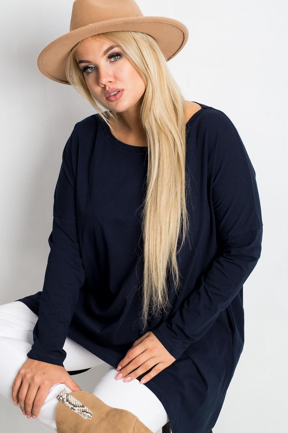 Tunique grande taille femme Relevance — bleu marine