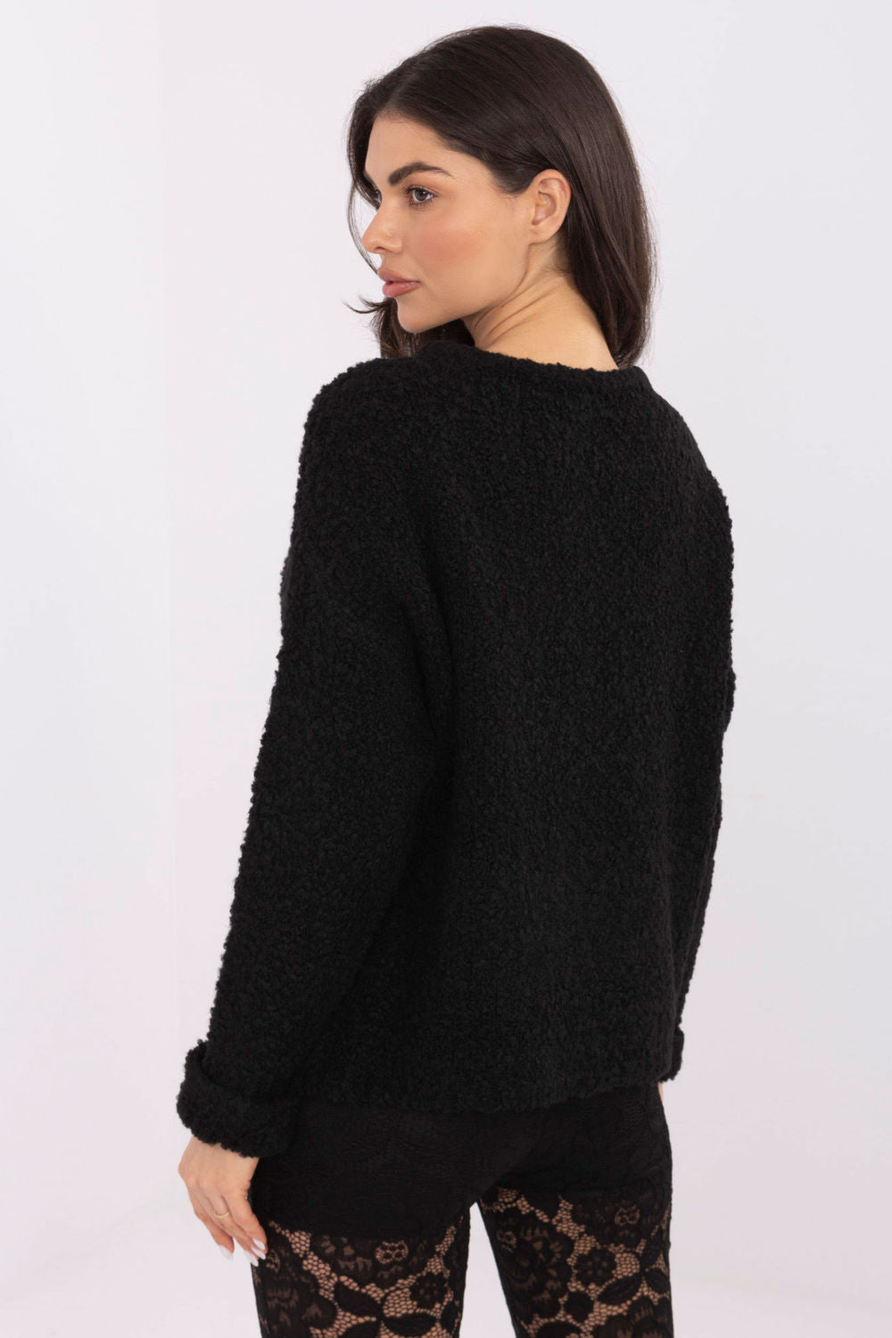 Pull femme Italy Moda Chandail Chandail — noir