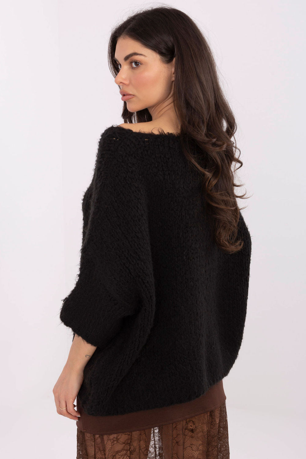 Pull femme Italy Moda Chandail Chandail — noir