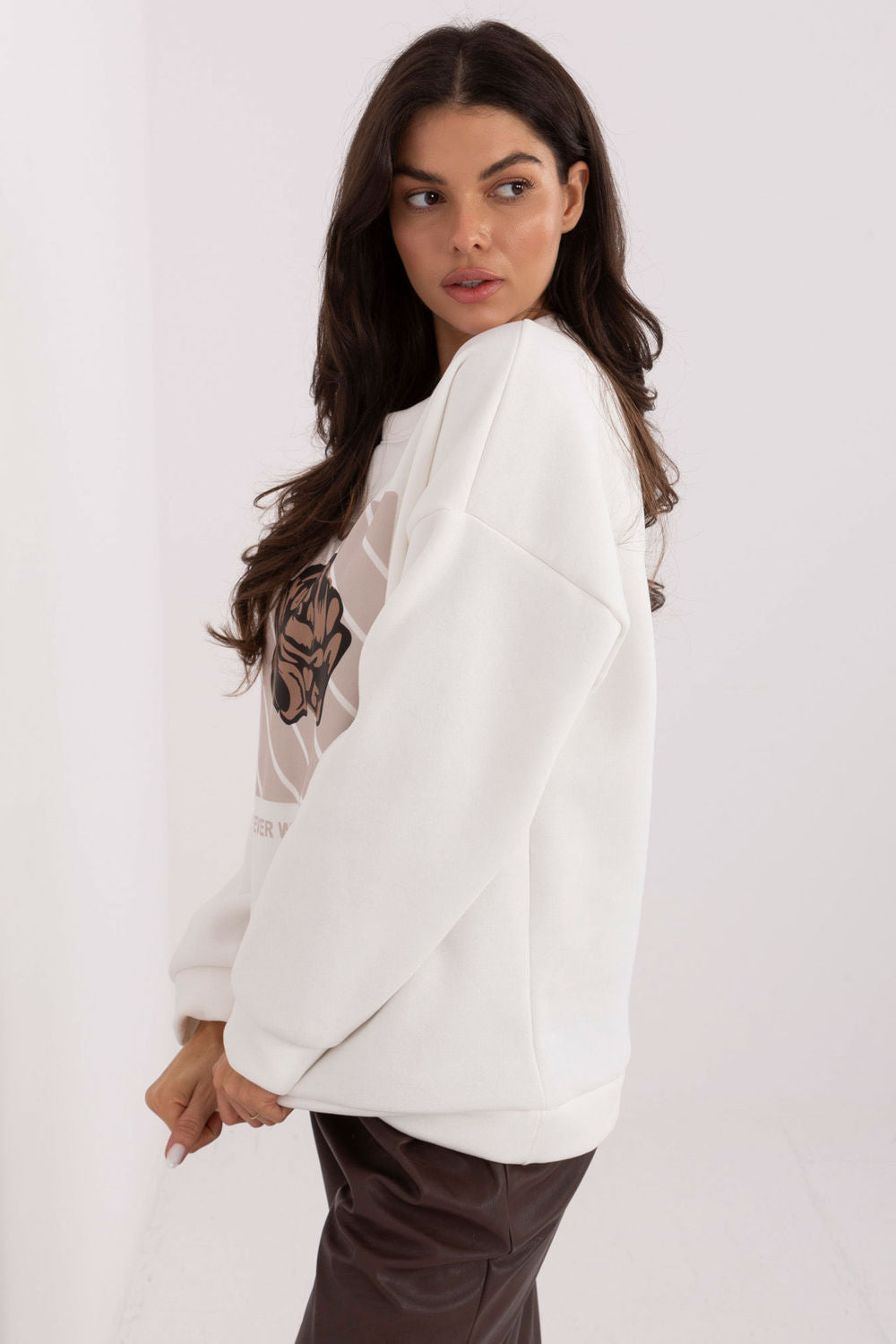 T-shirt femme Italy Moda Sweatshirt Sweatshirt — beige