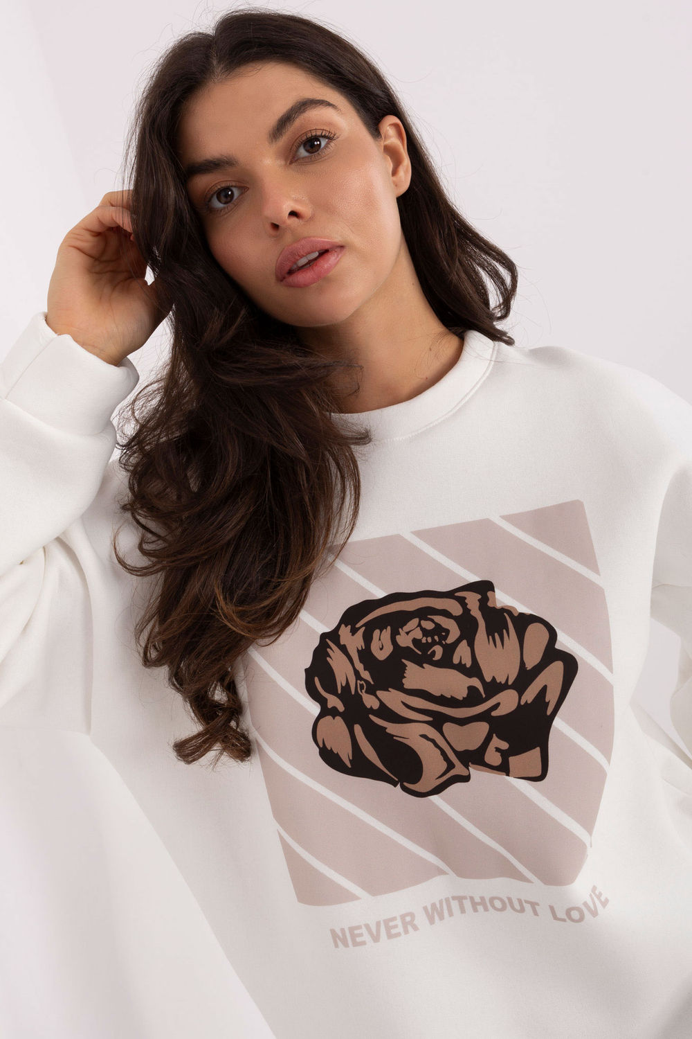 T-shirt femme Italy Moda Sweatshirt Sweatshirt — beige