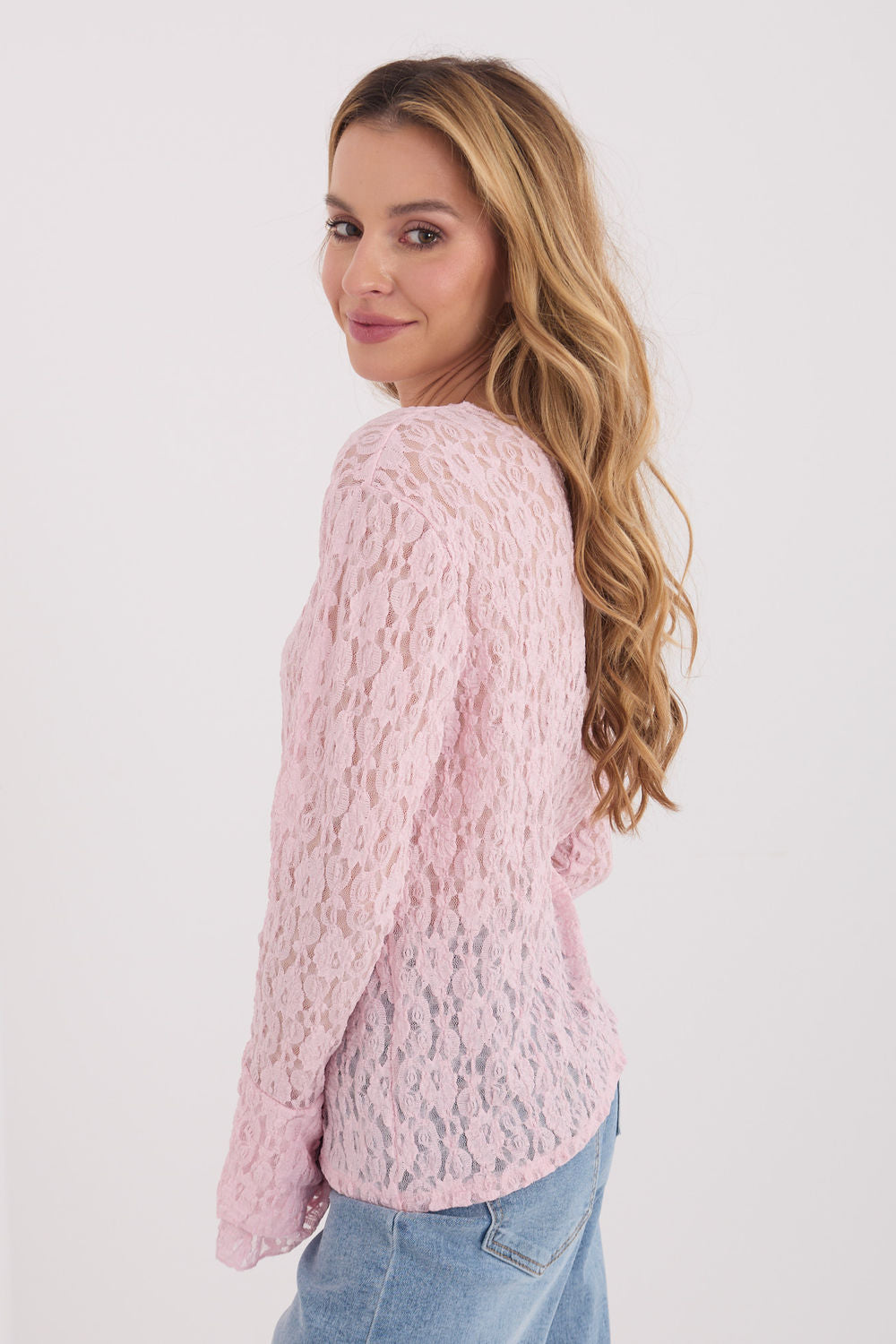 Blouse femme Italy Moda En Dentelle En — rosé