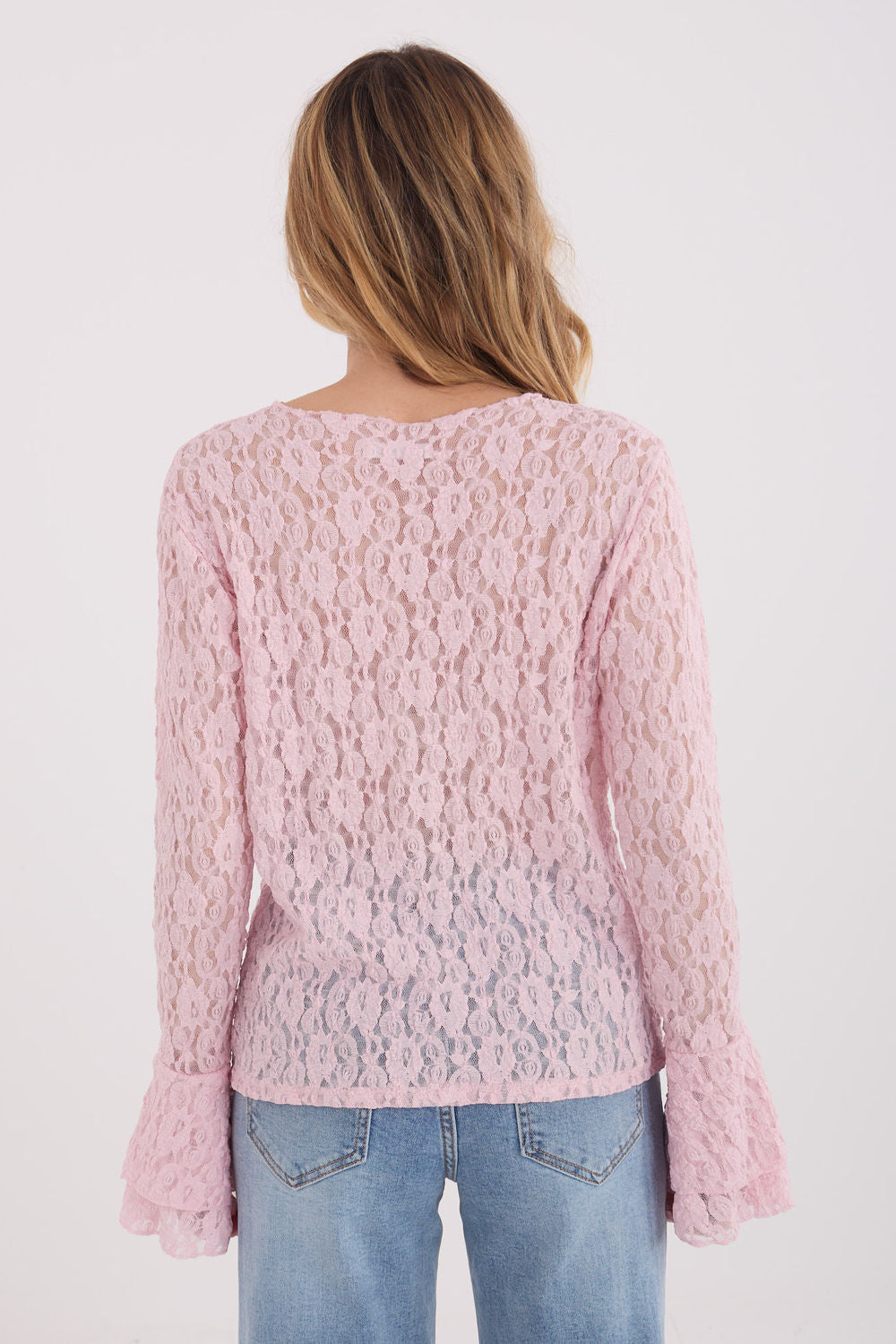 Blouse femme Italy Moda En Dentelle En — rosé