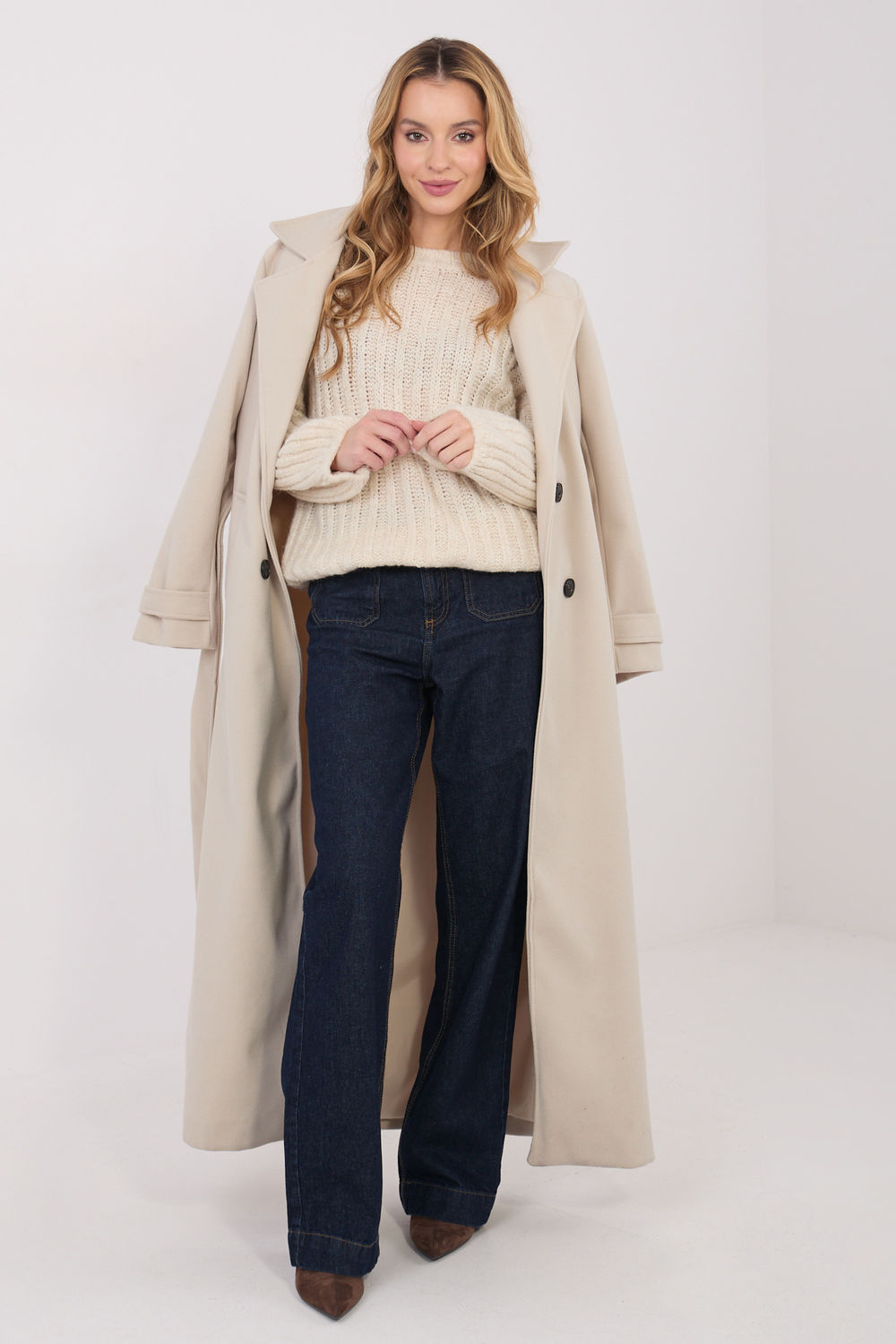Pull femme Italy Moda Chandail Chandail — beige