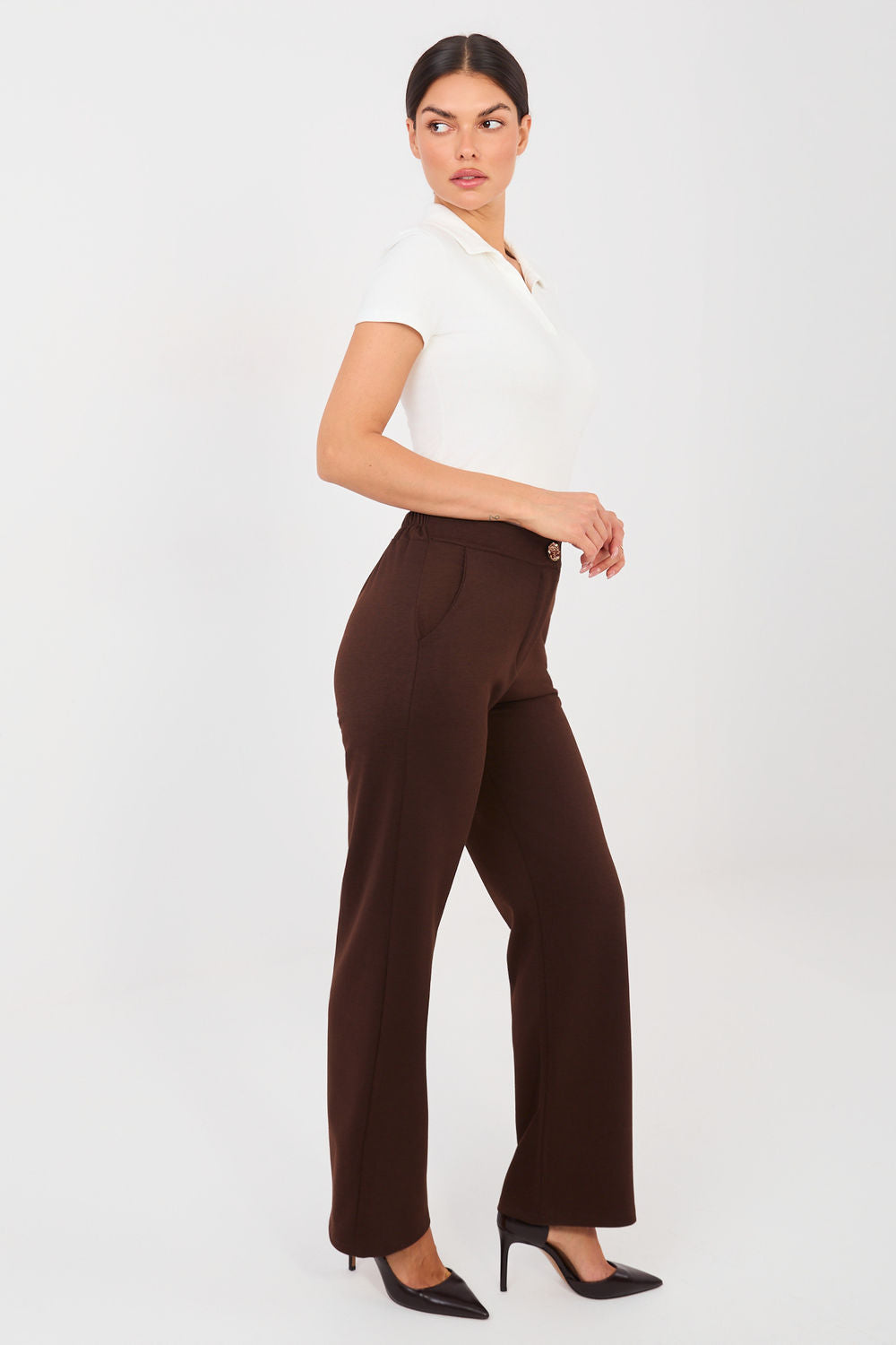Chaussures à talons femme Rue Paris Pantalon Pantalon — brun