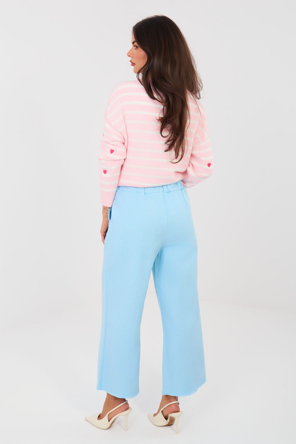 Chaussures à talons femme Italy Moda Pantalon Pantalon — bleu