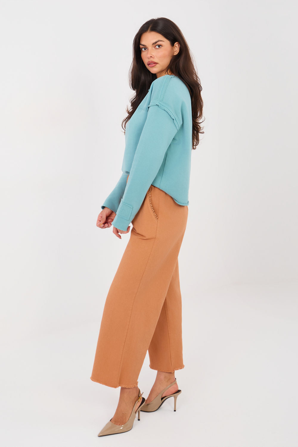 Chaussures à talons femme Italy Moda Pantalon Pantalon — orange
