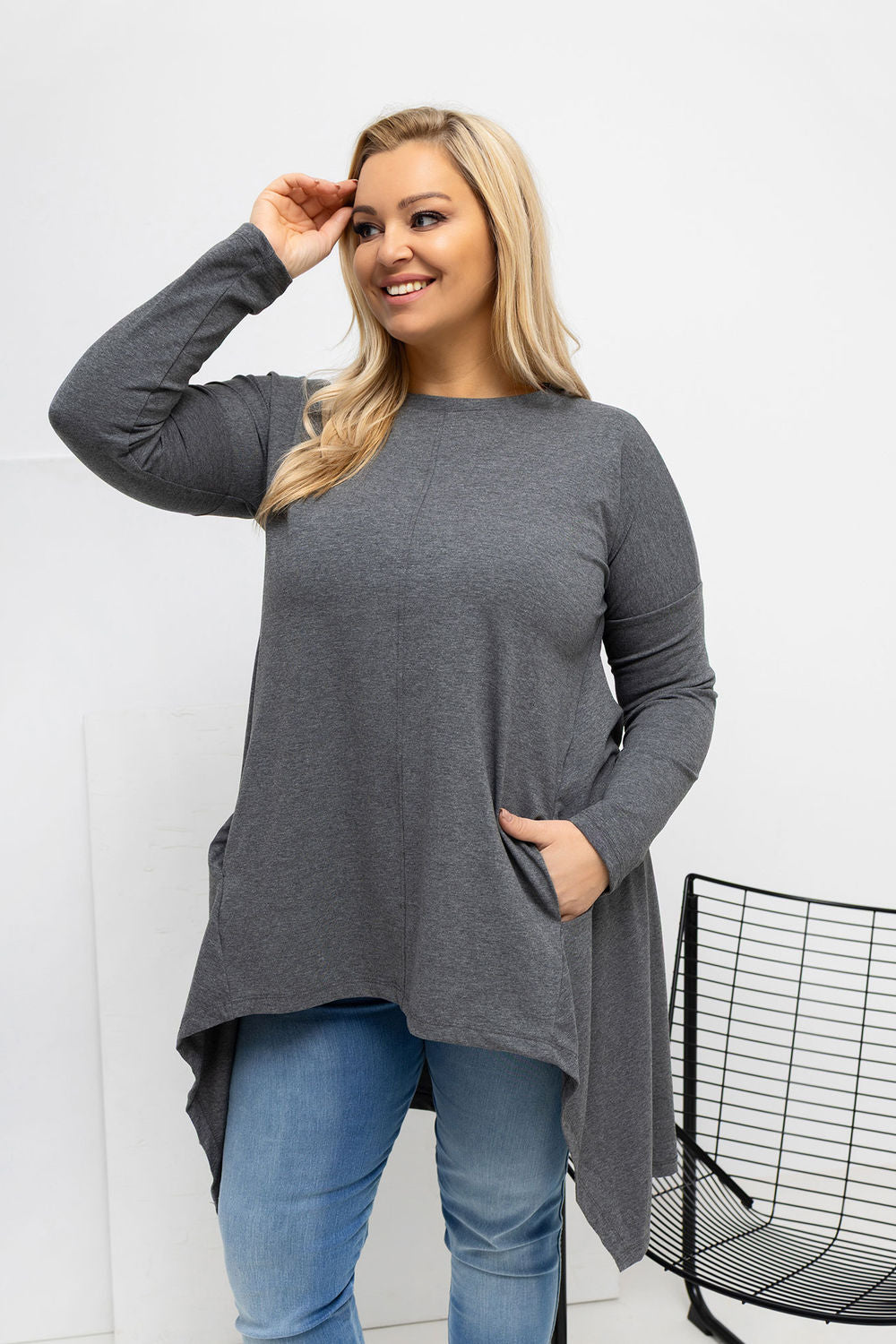 Chemisier grande taille femme Relevance — gris