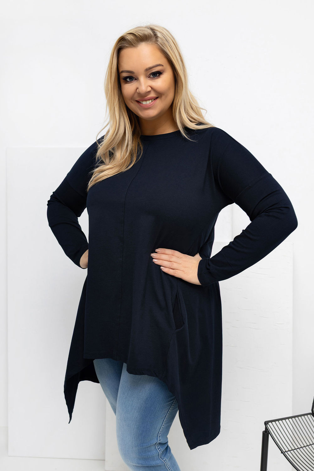 Chemisier grande taille femme Relevance — bleu marine