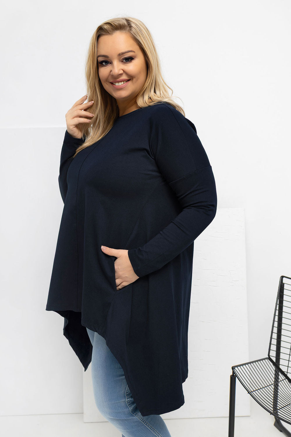 Chemisier grande taille femme Relevance — bleu marine