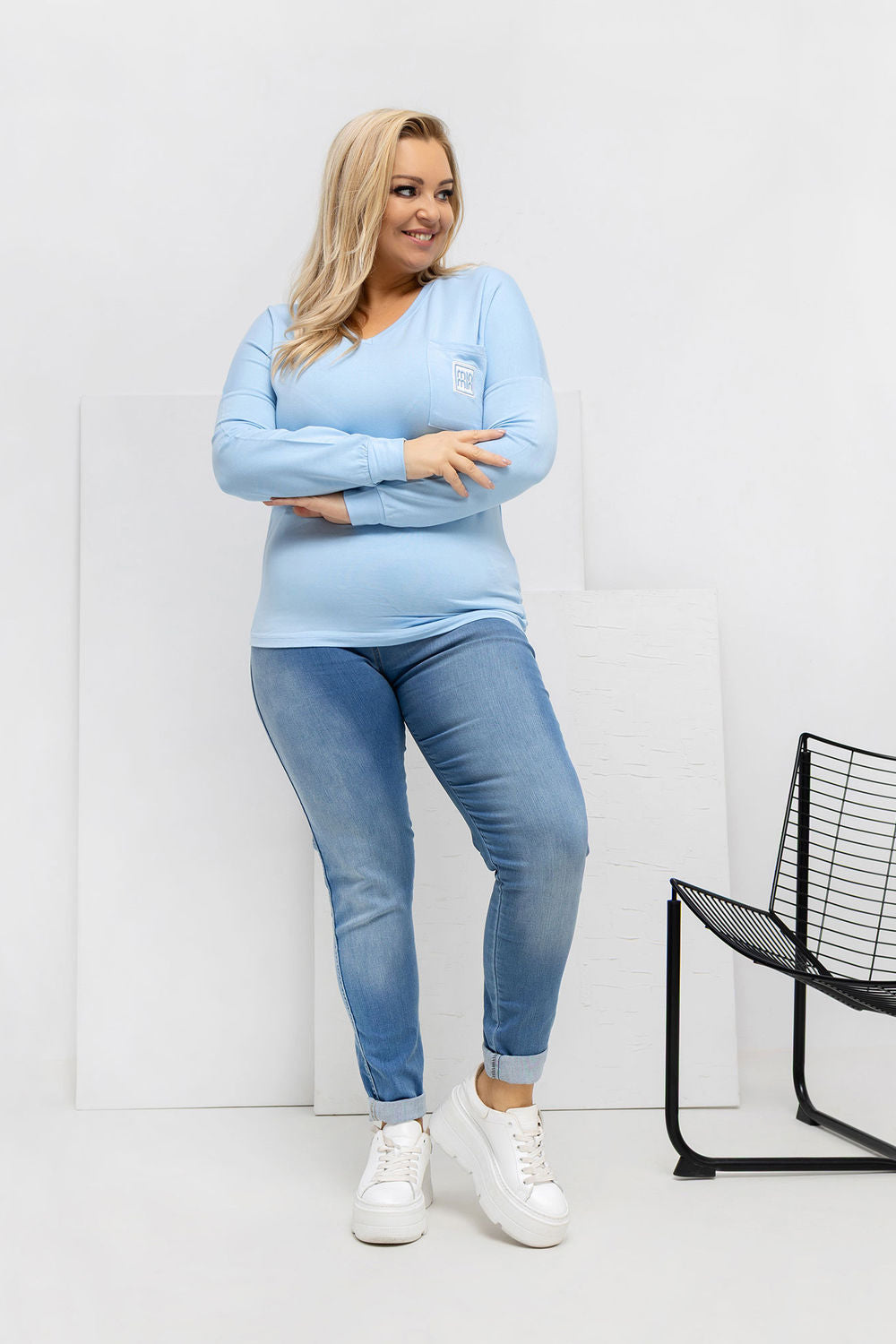 Chemisier grande taille femme Relevance — bleu