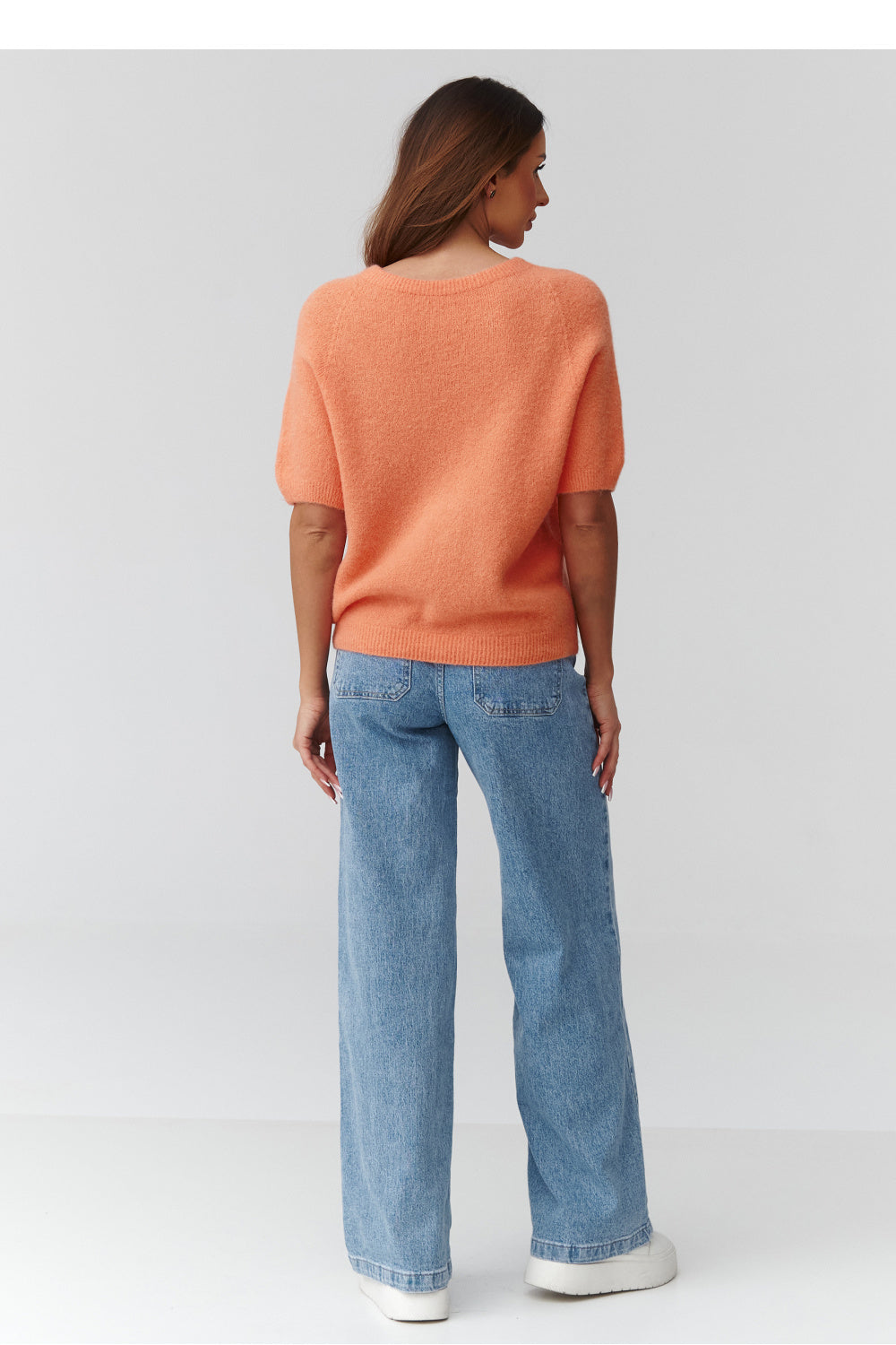 Pull femme Makadamia À Manches Courtes — orange