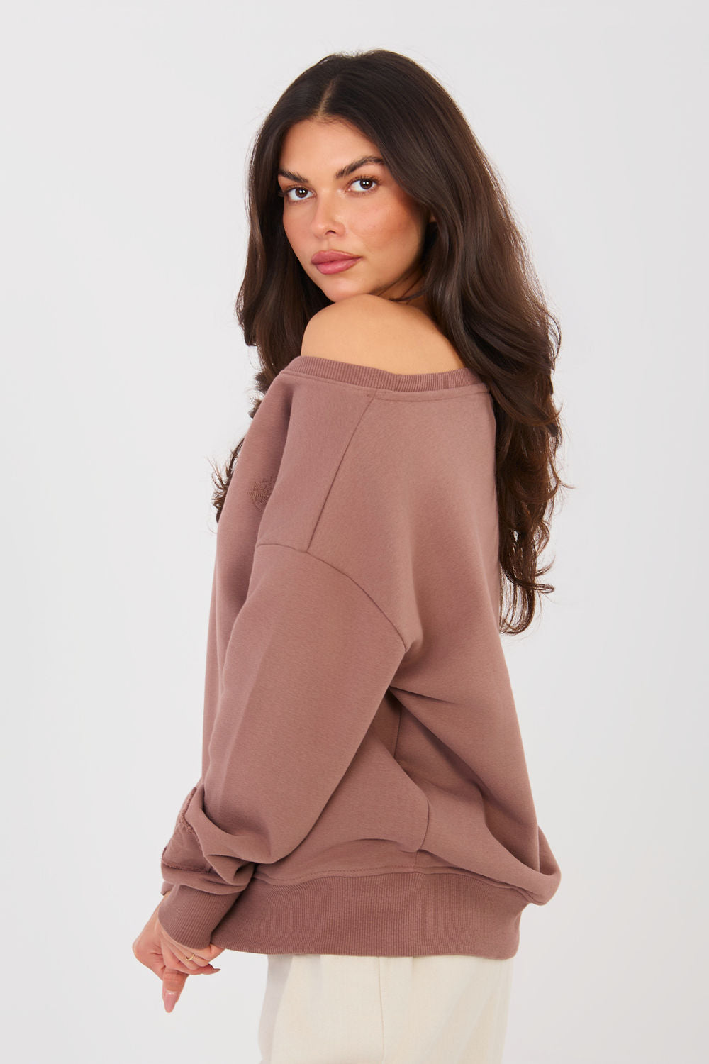 T-shirt femme Factory Price Sweatshirt Sweatshirt — brun