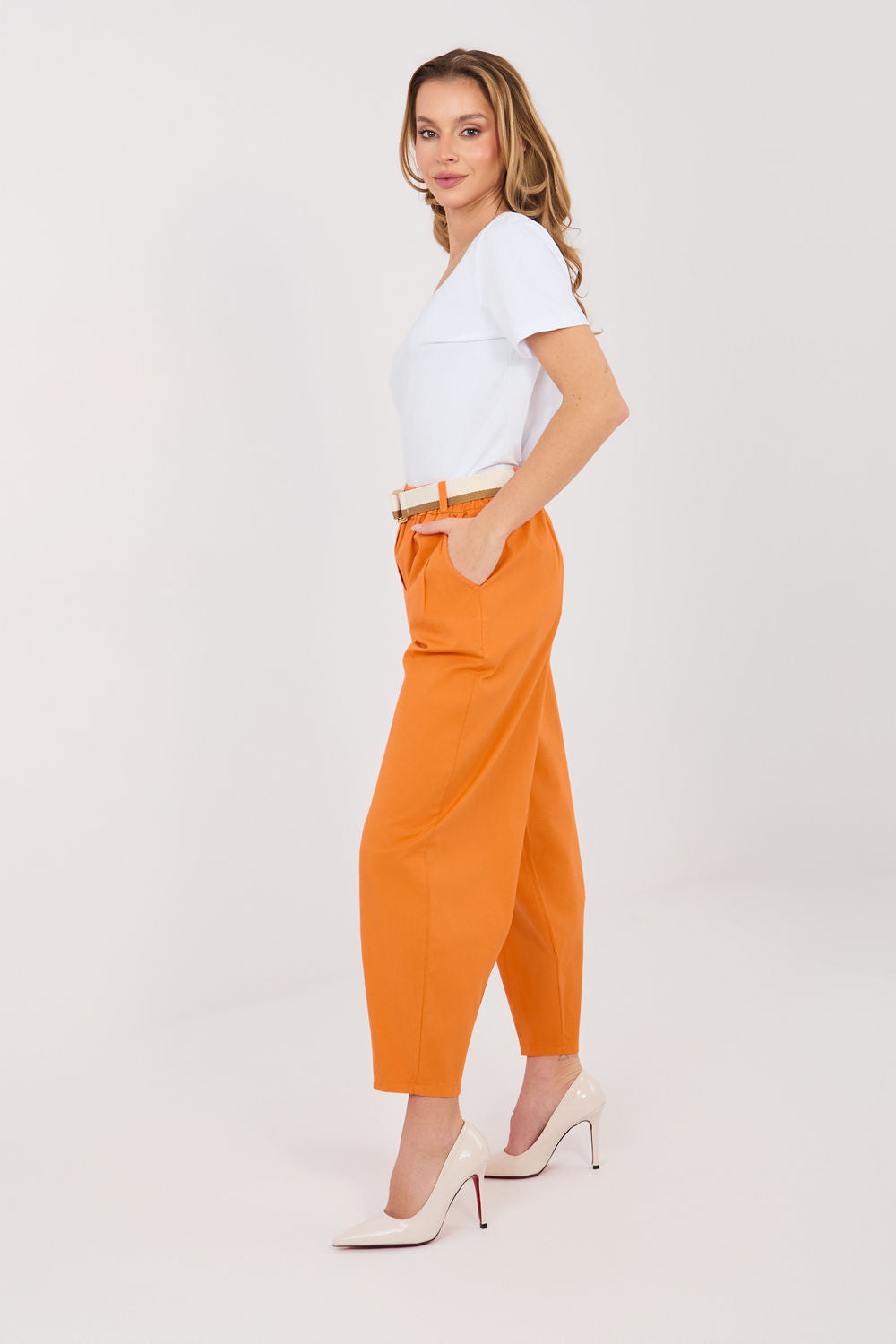 Chaussures à talons femme Italy Moda Pantalon Pantalon — orange
