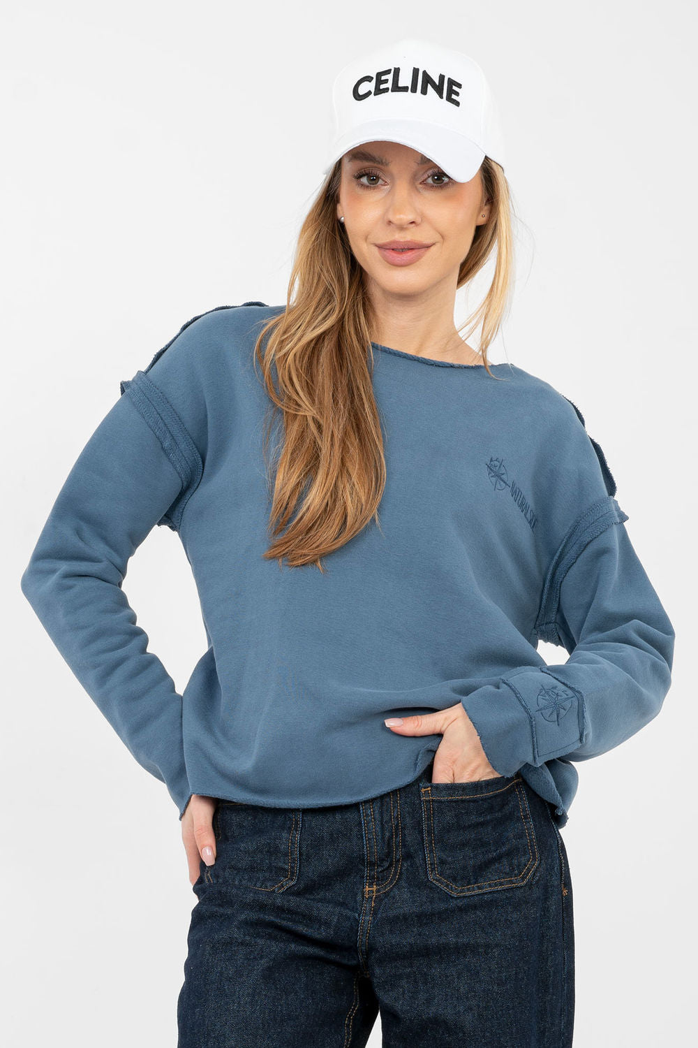 T-shirt femme Factory Price Sweatshirt Sweatshirt — bleu