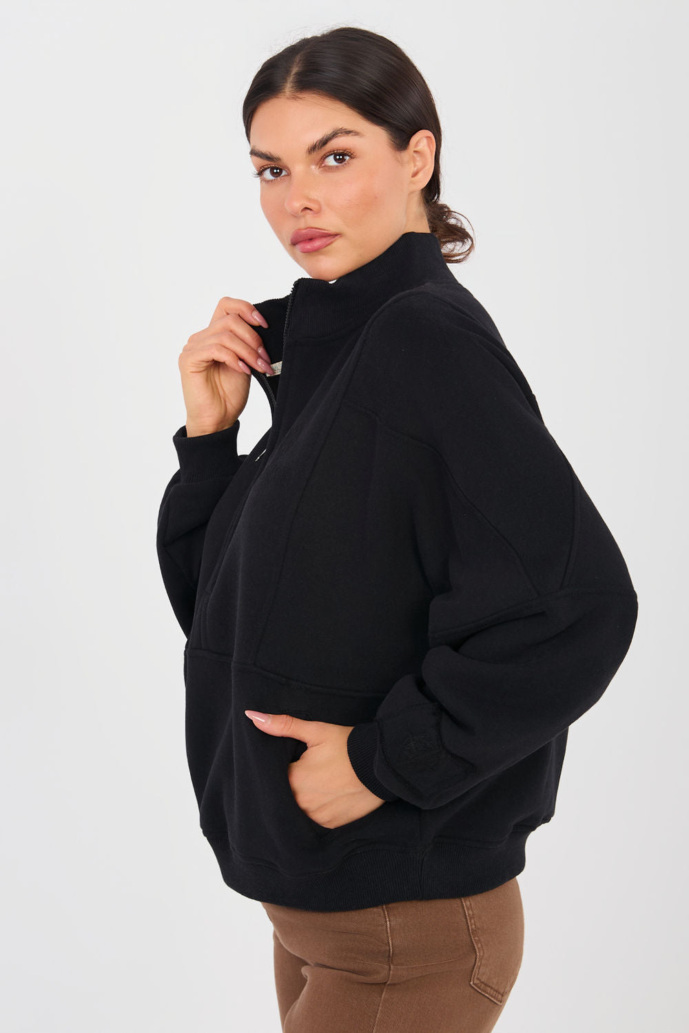 T-shirt femme Factory Price Sweatshirt Sweatshirt — noir