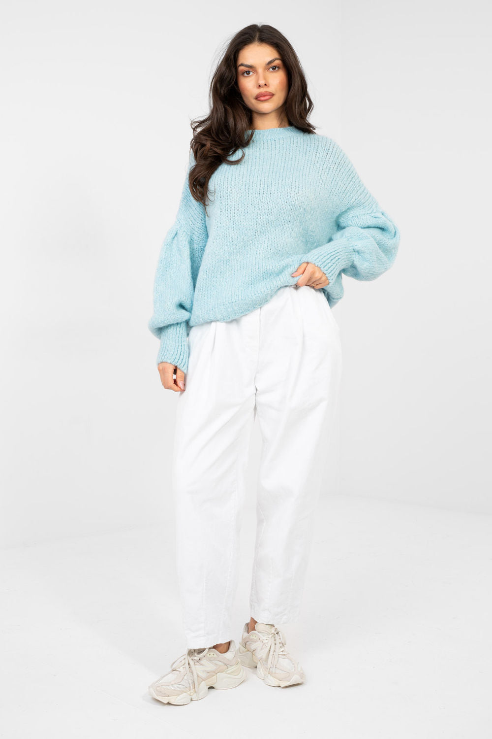 Pull femme Italy Moda Chandail Chandail — bleu