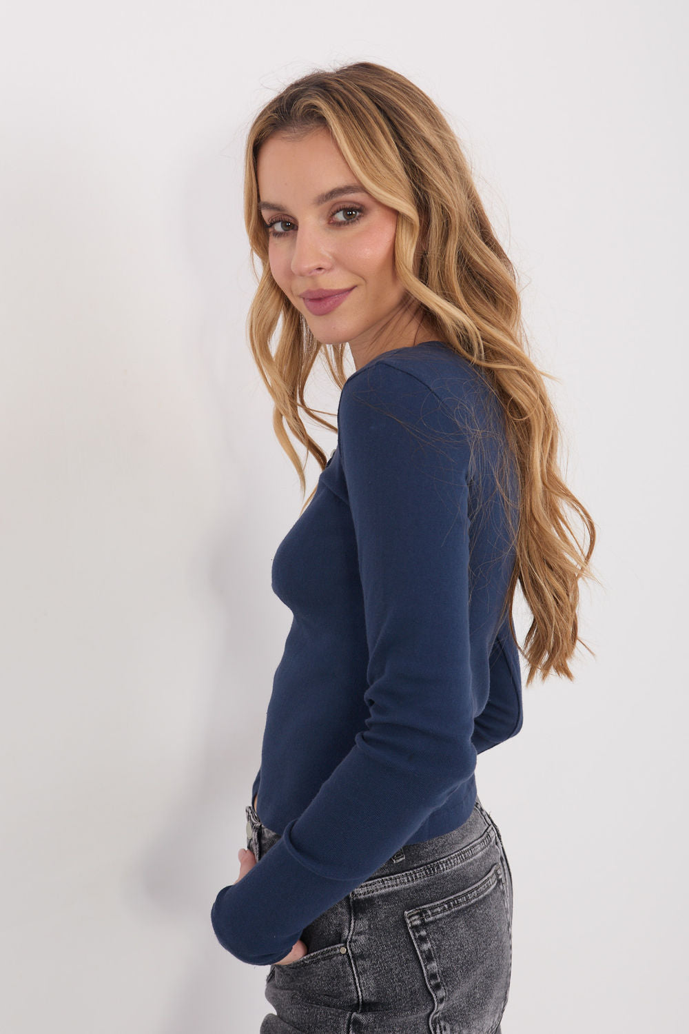 Blouse femme Factory Price Chemisier Chemisier — bleu marine