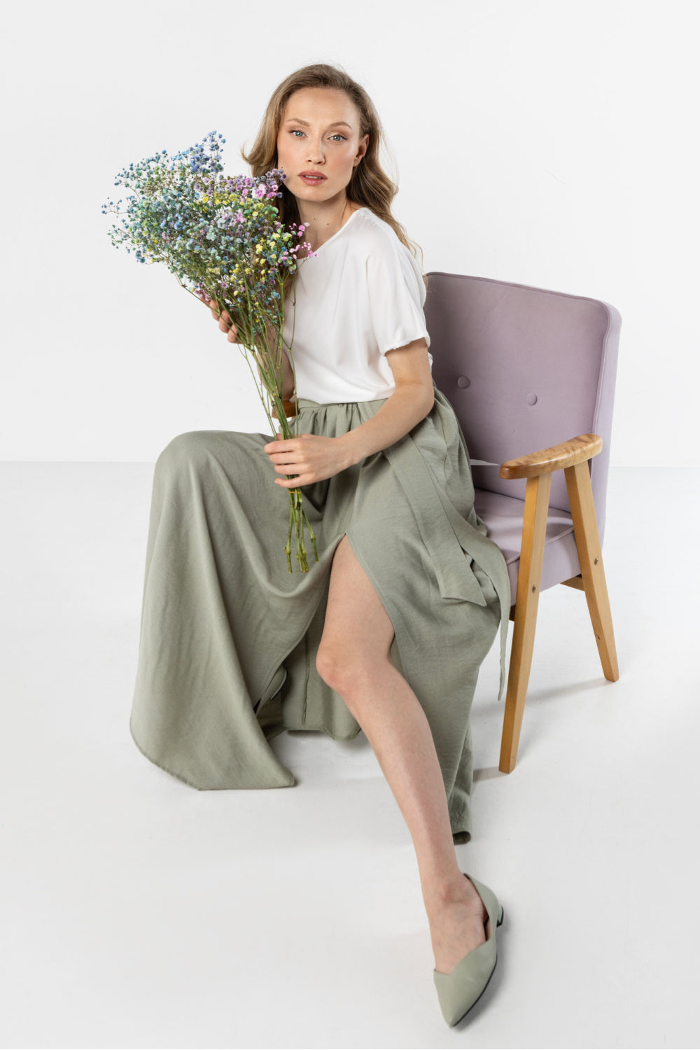 Jupe femme awama Longue Longue — vert