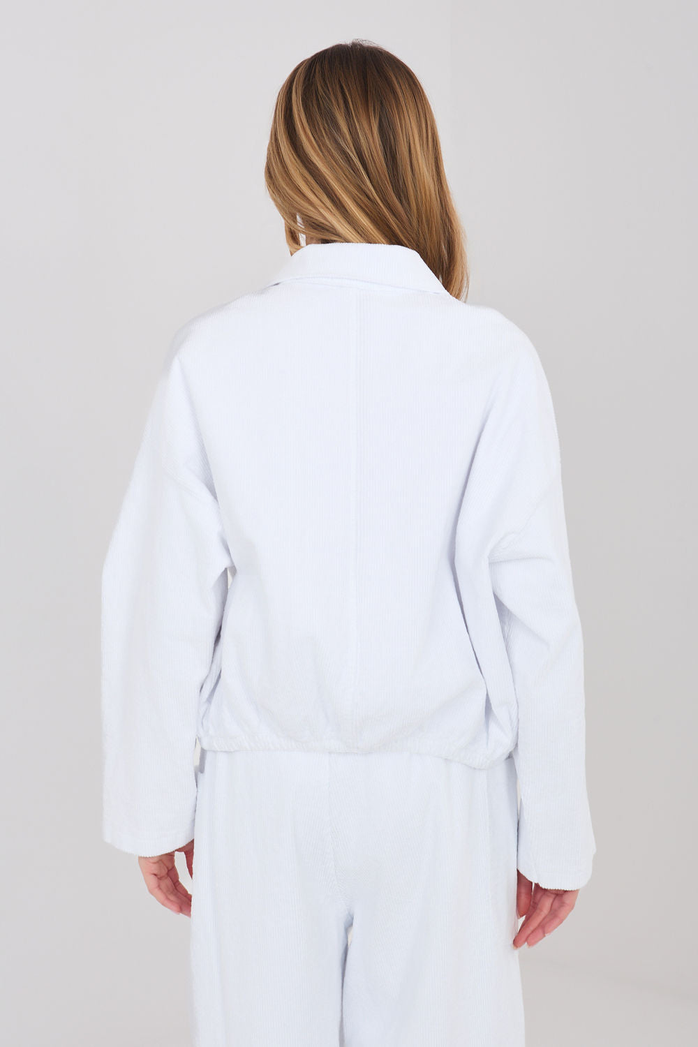 Veste en velours côtelé femme Rue Paris — blanc