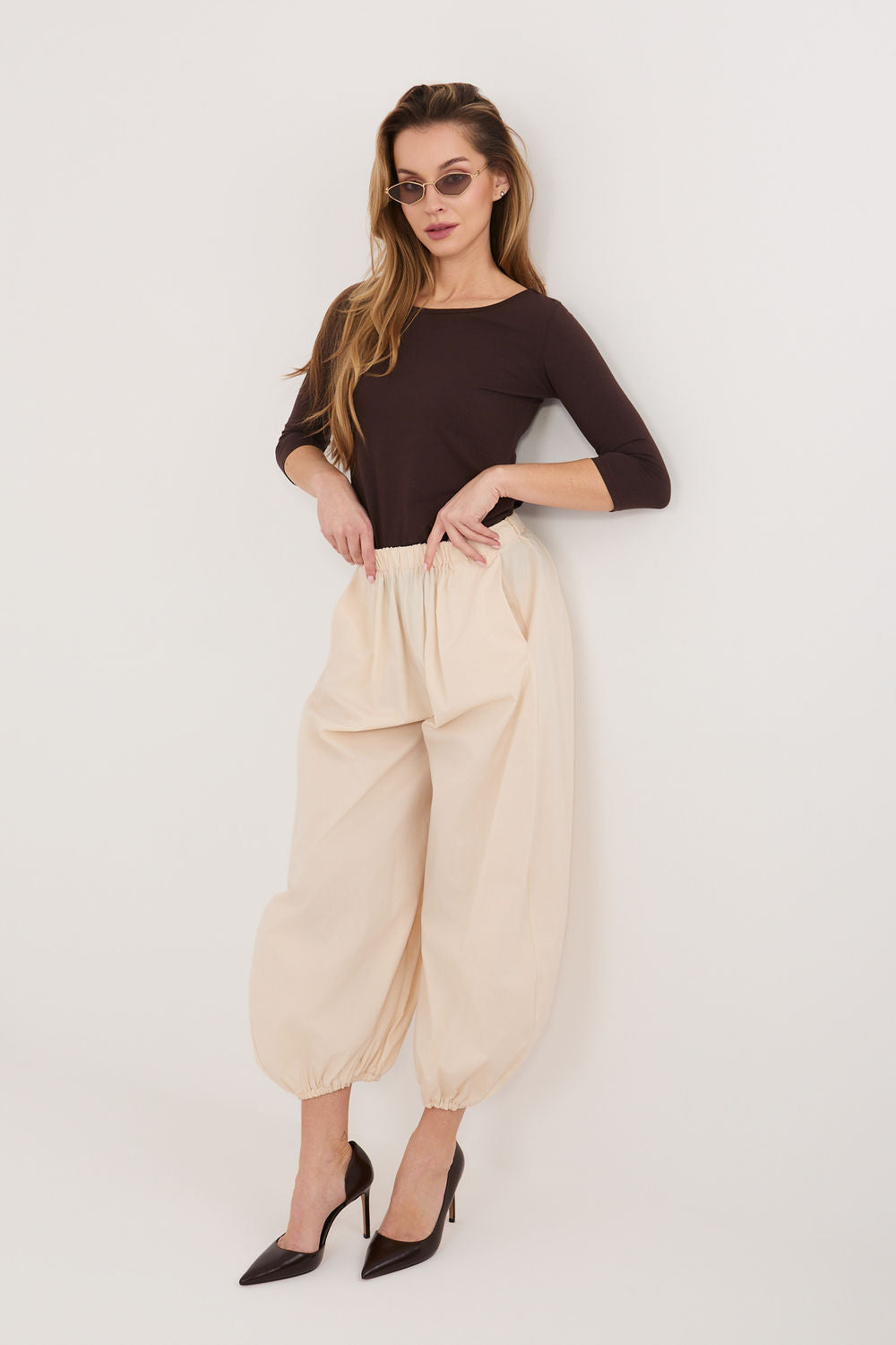 Chaussures à talons femme Rue Paris Pantalon Pantalon — beige
