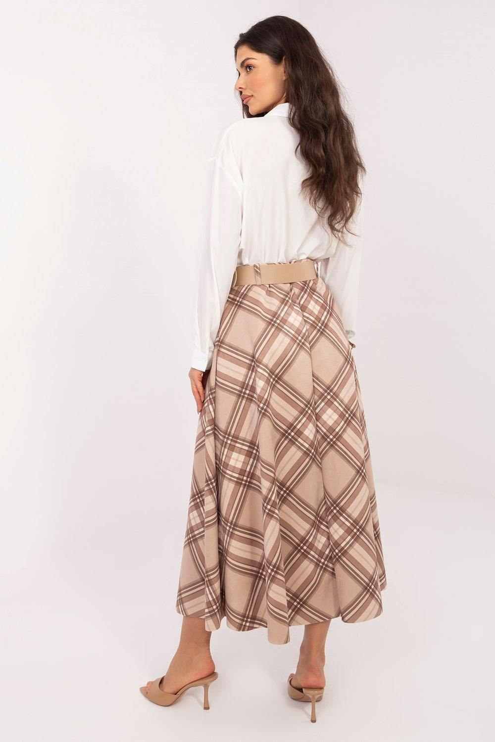 Jupe femme Italy Moda Longue Longue — beige