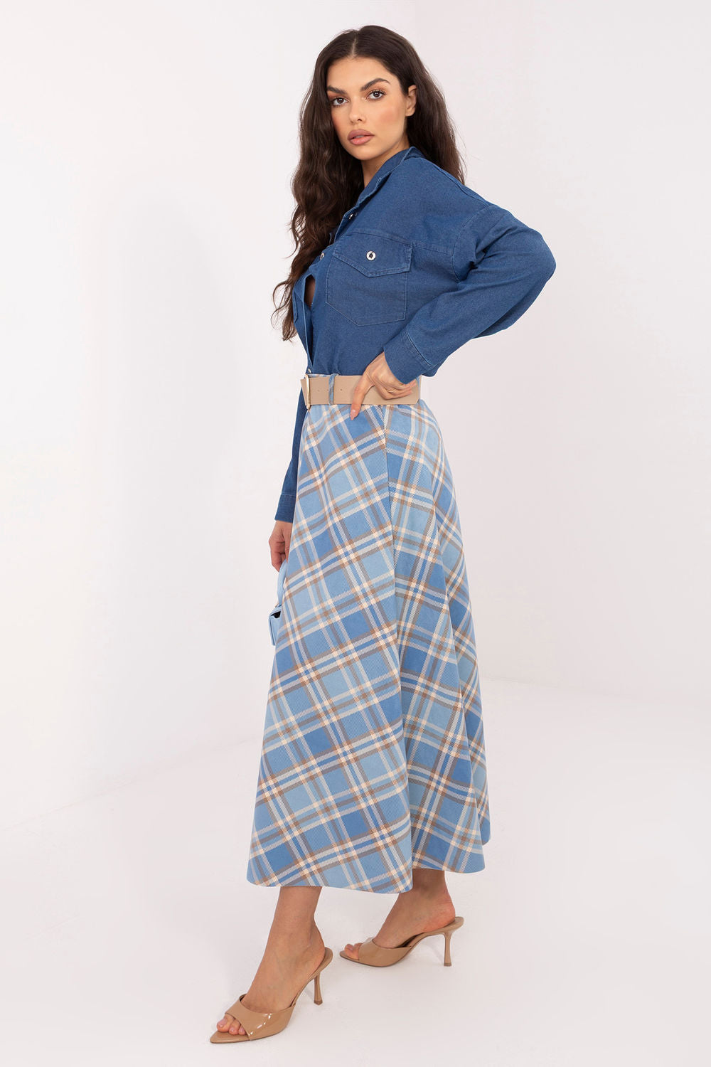 Jupe femme Italy Moda Longue Longue — bleu