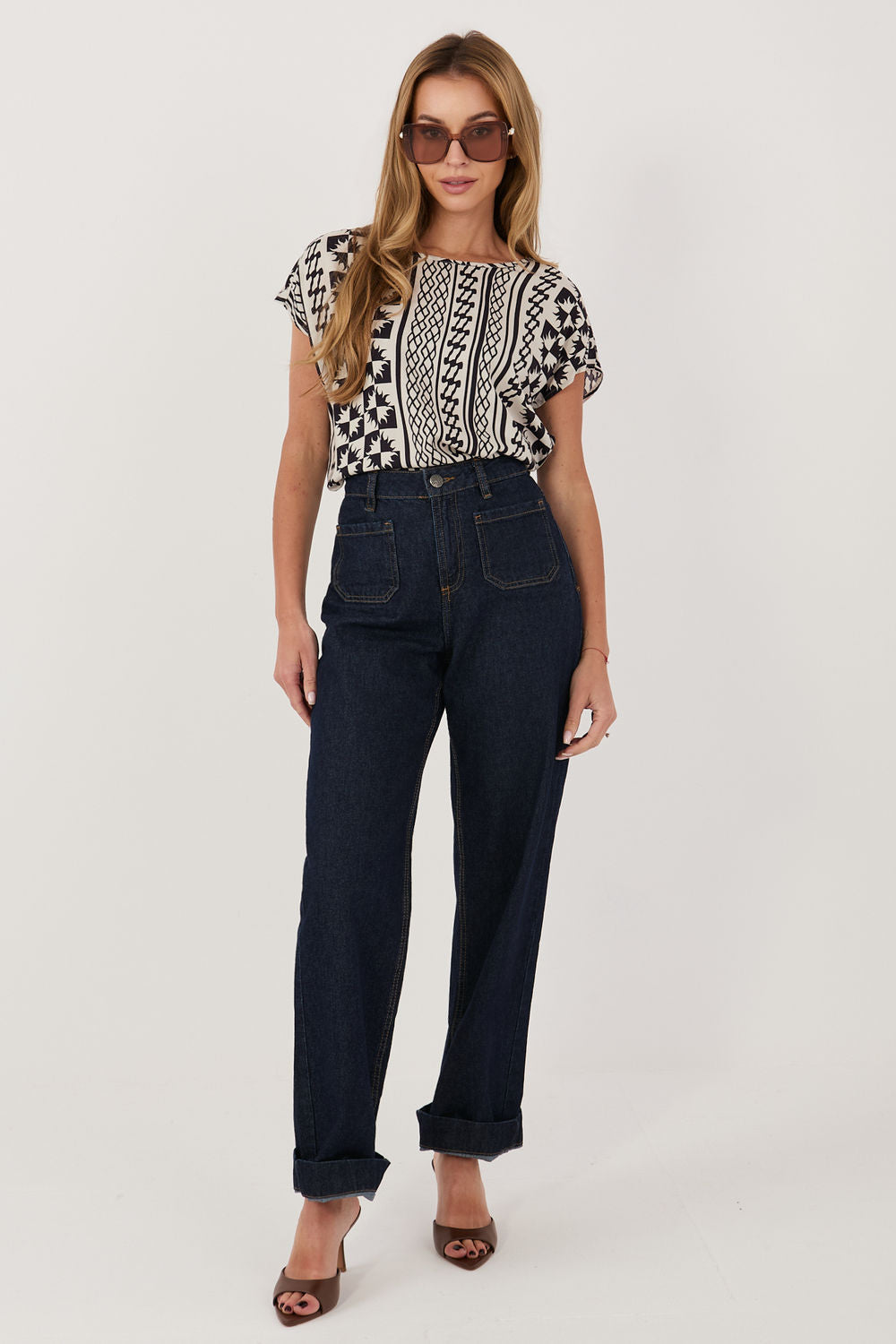 Blouse femme Sublevel Chemisier Chemisier — bleu marine