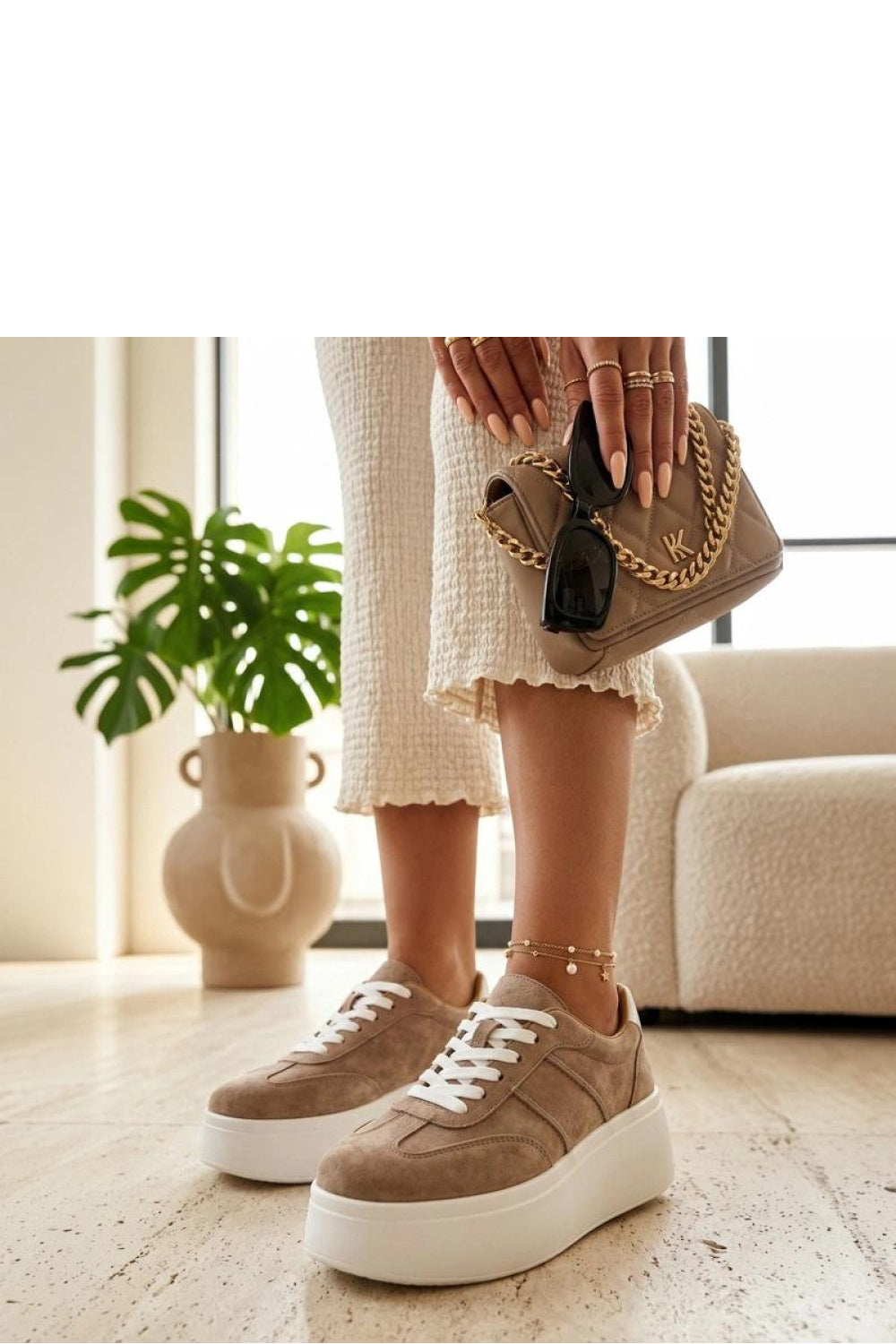 Baskets femme Solea À Plateforme À — beige