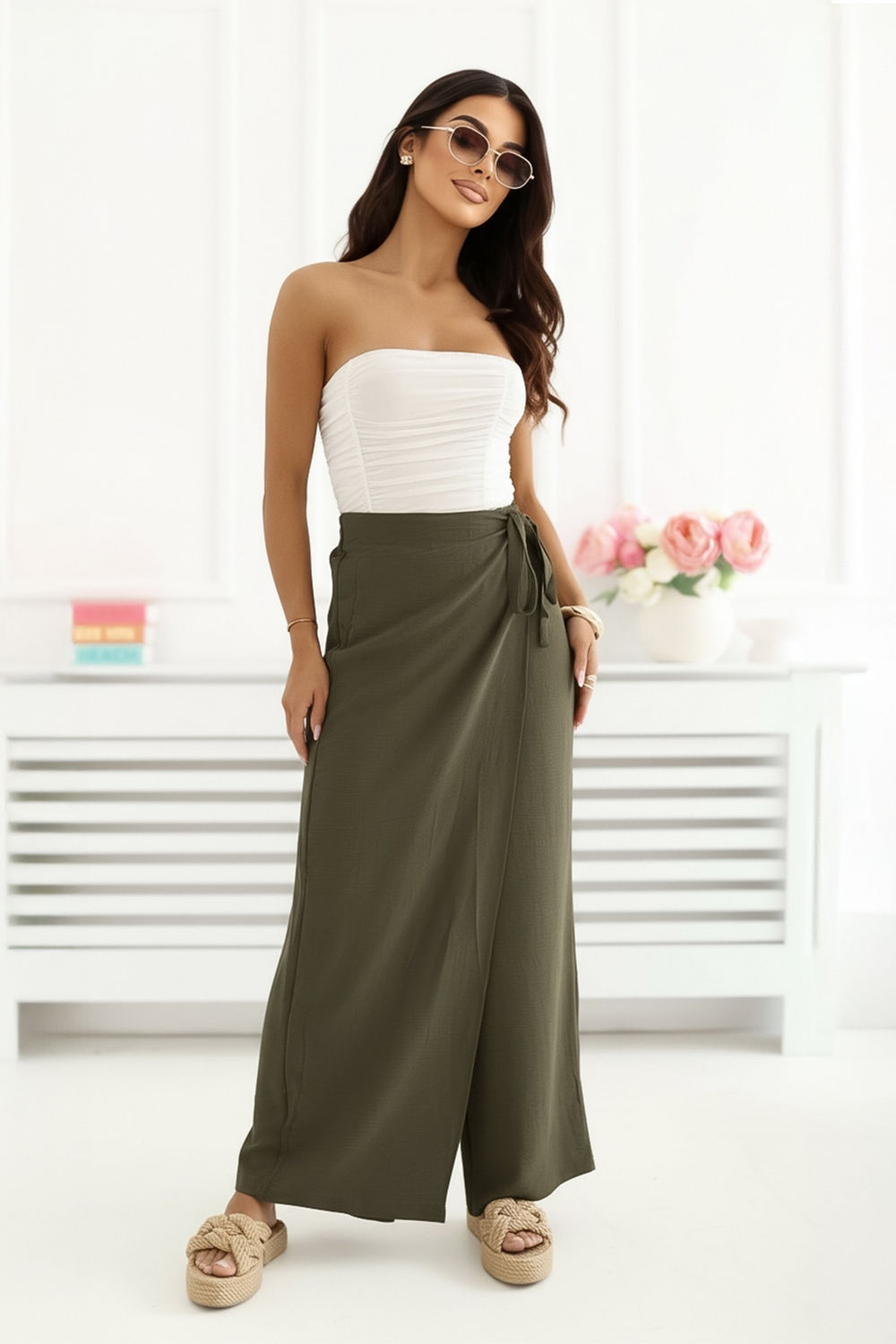 Chaussures à talons femme Factory Price Pantalon Pantalon — vert