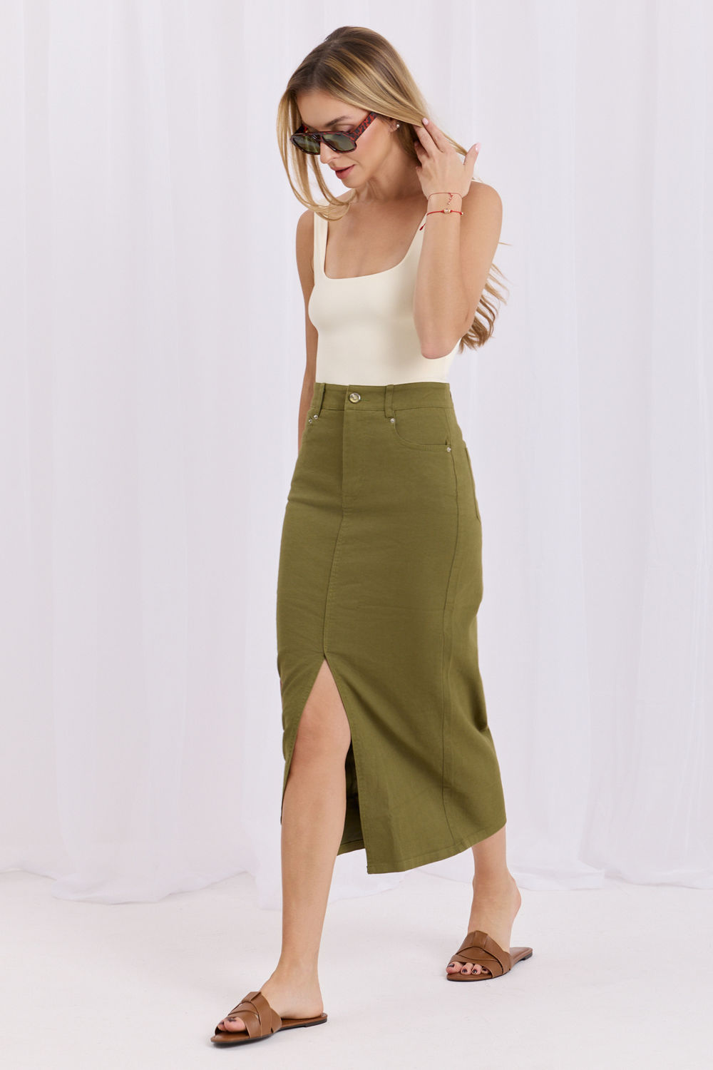 Jupe femme Factory Price En Jean En — vert