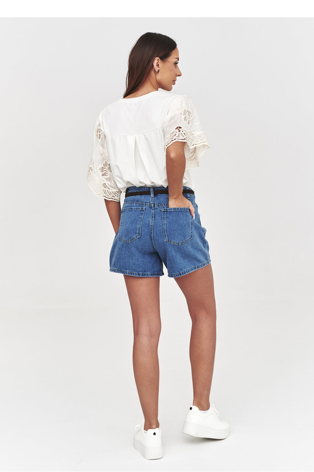 Chaussures à talons femme Makadamia Shorts En Jean — bleu