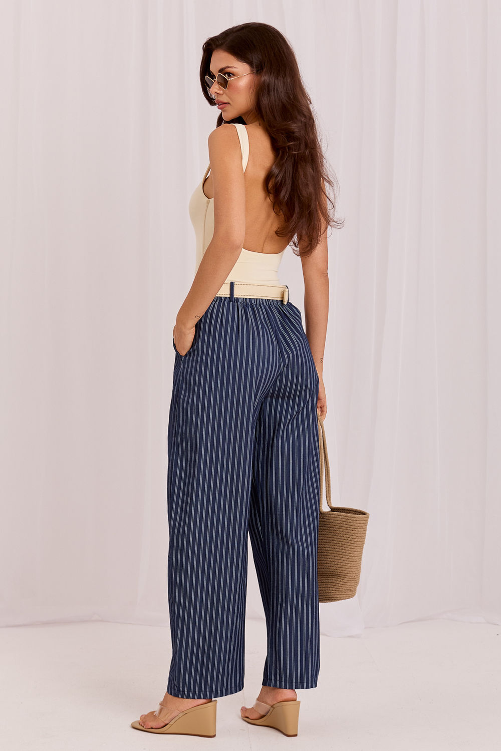 Chaussures à talons femme Factory Price Pantalon Pantalon — bleu marine