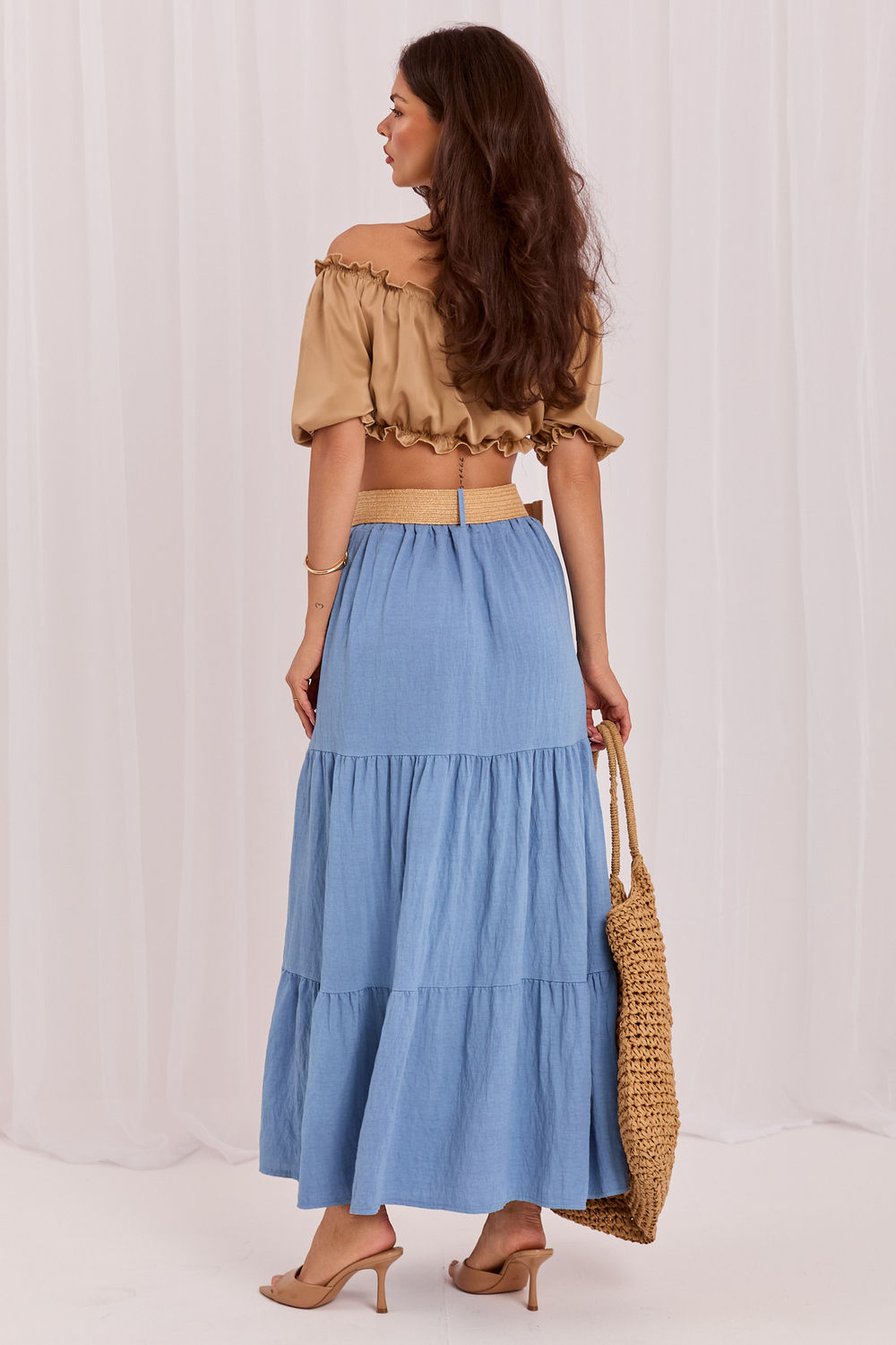 Jupe femme Italy Moda Longue Longue — bleu