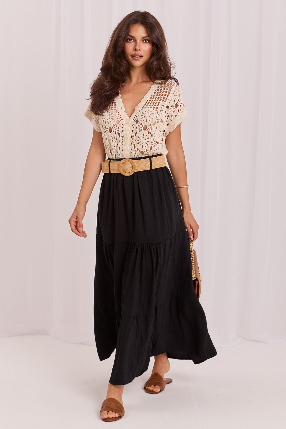 Jupe femme Italy Moda Longue Longue — noir