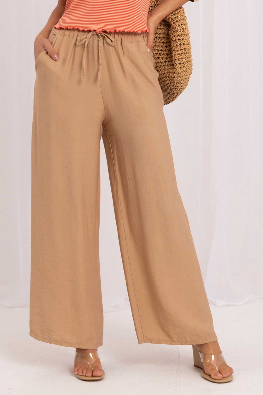 Chaussures à talons femme Italy Moda Pantalon Pantalon — brun