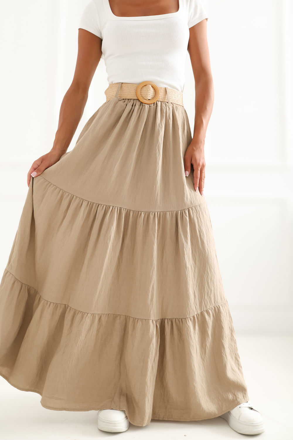 Jupe femme Italy Moda Longue Longue — brun