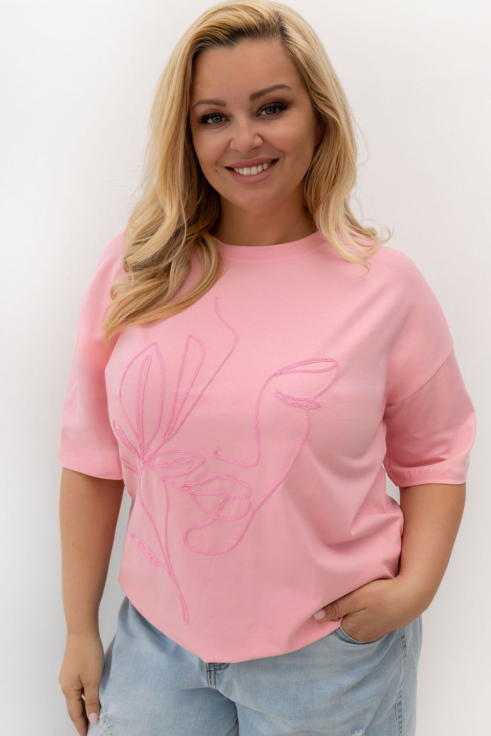 T-shirt femme Relevance Plus Size Plus — rosé