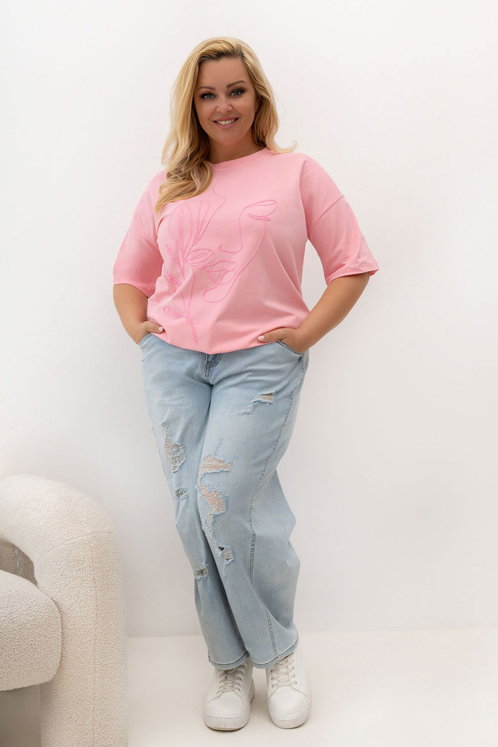 T-shirt femme Relevance Plus Size Plus — rosé