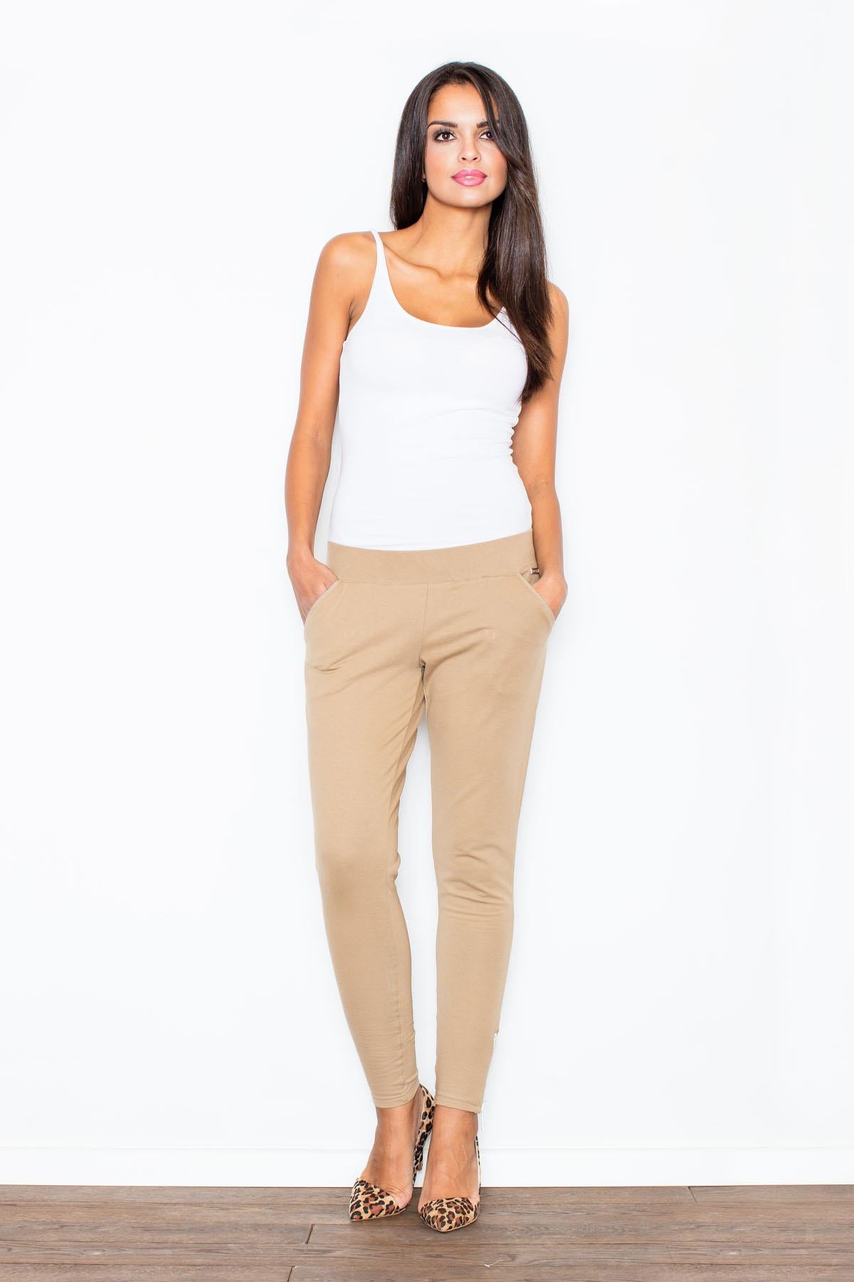 Chaussures à talons femme Figl Pantalon Pantalon — beige