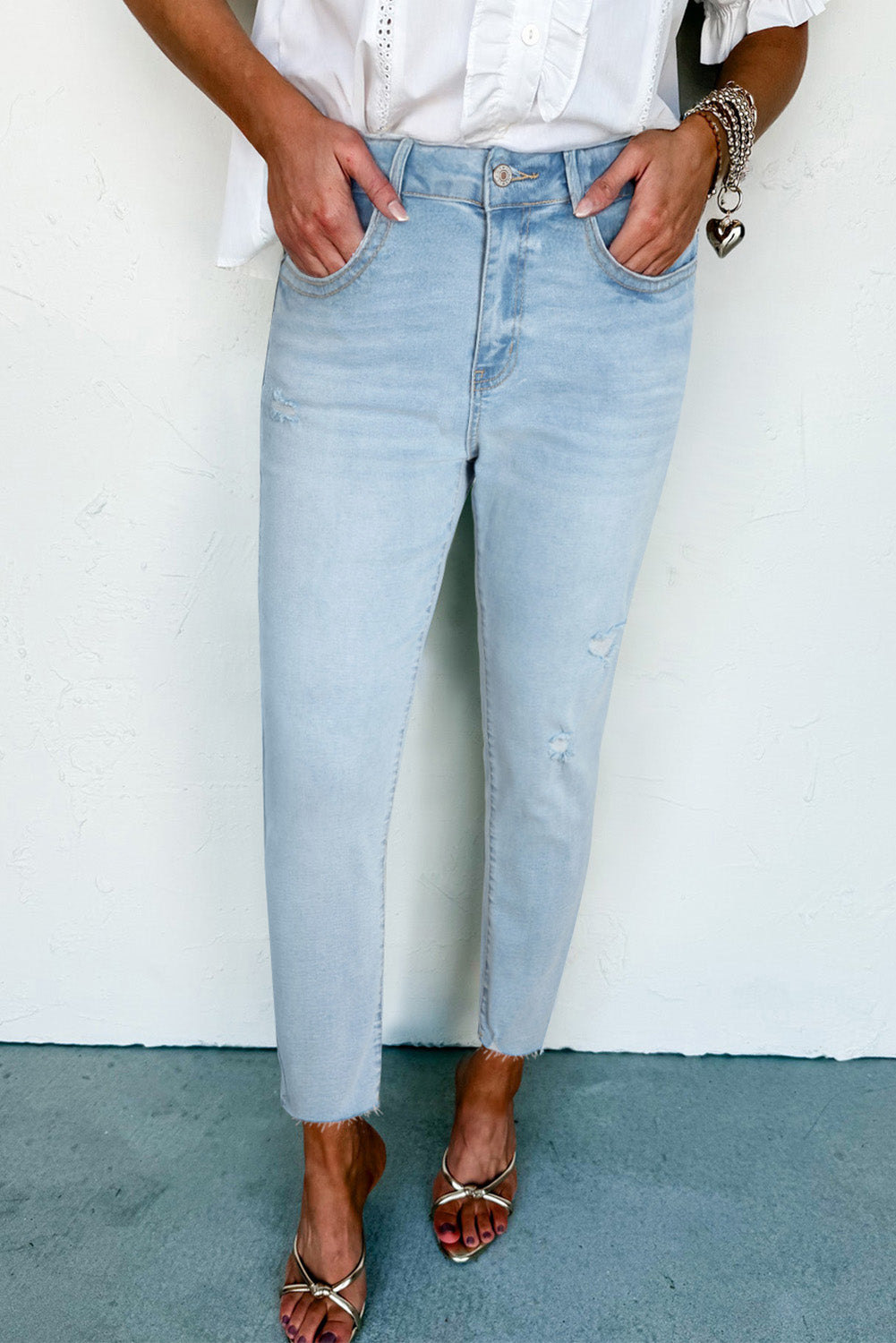 Jean femme — bleu ciel