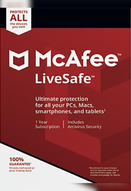 McAfee Livesafe Unlimited Device 1 Year Key GLOBAL