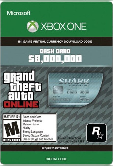 Grand Theft Auto Online: Megalodon Shark Cash Card 8000000 (Xbox One) - Xbox Live Key - GLOBAL