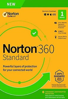 Norton 360 Standard - (1 Device, 1 Year) - NortonLifeLock Key EUROPE