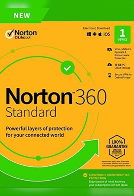 Norton 360 Standard - (1 Device, 1 Year) - NortonLifeLock Key EUROPE