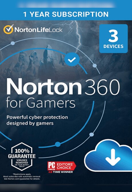 Norton 360 for Gamers (PC, Android, Mac, iOS) 3 Devices, 1 Year - NortonLifeLock Key - EUROPE