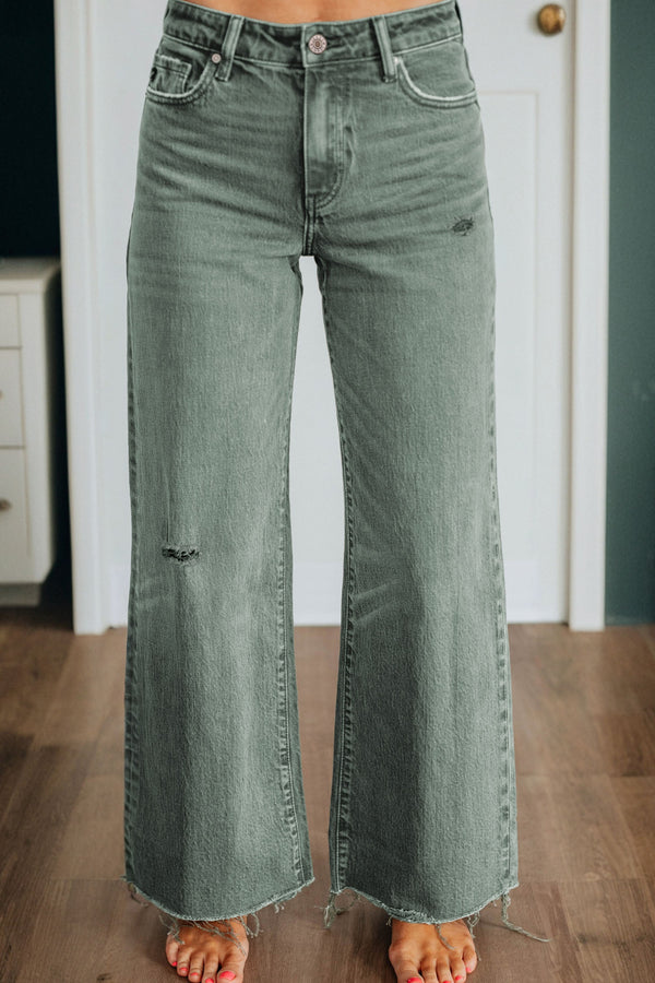 Jean femme jambe large